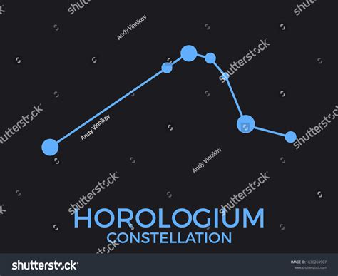 Horologium Constellation Stars Night Sky Cluster Stock Vector Royalty