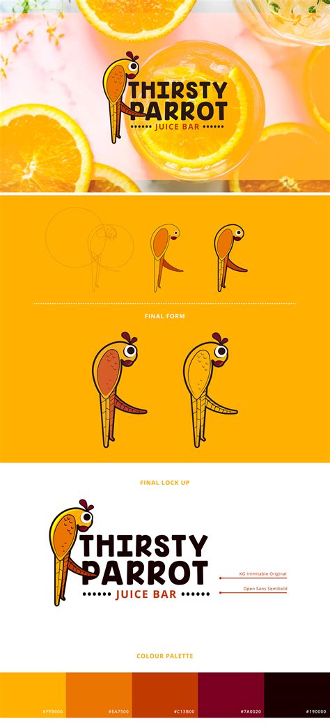 The Thirsty Parrot Juice Bar Branding Concept On Behance