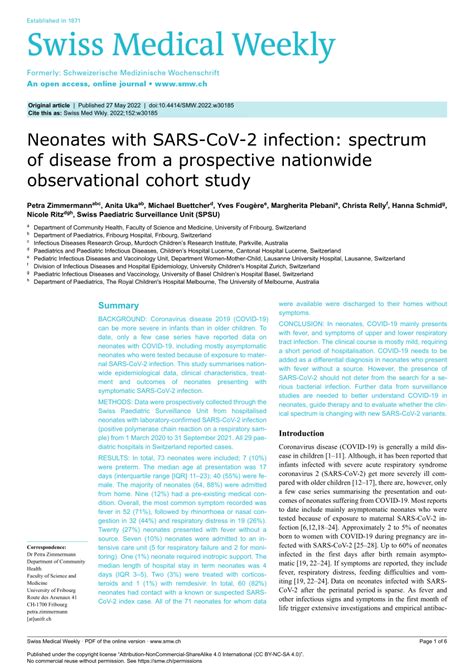 Pdf Neonates With Sars Cov 2 Infection Spectrum Of Disease From A