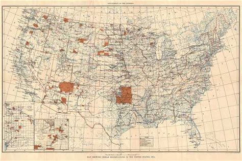 Map Showing Indian Reservations In The United States 1915