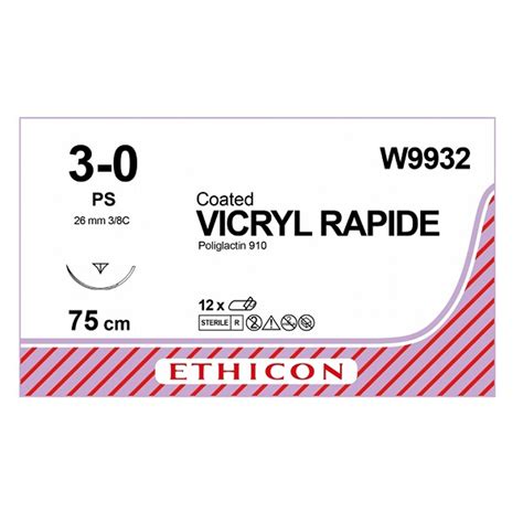 Ethicon Vicryl Rapide Sutures 30 26mm 38 Circle W9932 Ahp