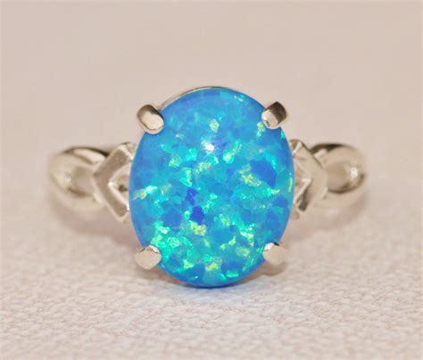 Rare Denim Marine Blue Opal Ringgenuine Opal Ringsterling Etsy