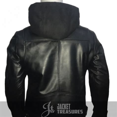 New Mens Motorcycle Brando Style Hoodie Jacket Detach Hood