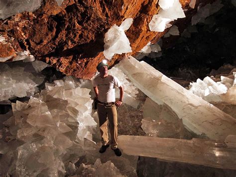 Giant Selenite Gypsum Crystal Caves Deep Below The Earth In Naica Mexico Crystals