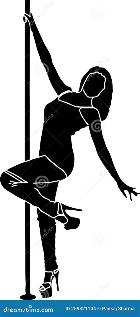 Silhouette Of A Female Pole Dancer Pole Dancing Is An Illustration For