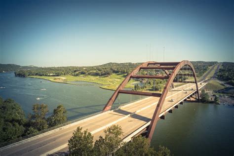 Filtered Image Pennybacker Bridge Over Colorado River And Hill Country