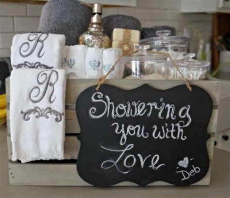Bridal shower gifts are smaller and more modest than wedding gifts. Bathroom Grey Washed Wood Crate Bridal Shower Gift ...