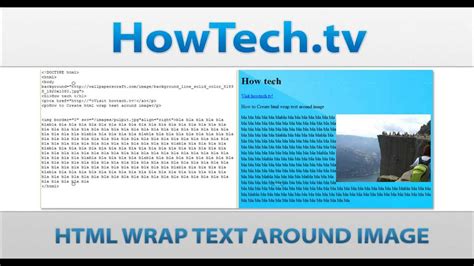 ◦ on the table tab, in the format group, click wrap text. HTML Wrap Text Around Image - YouTube