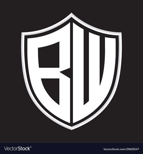 Logo Monogram With Shield Shape Isolated Vector Image