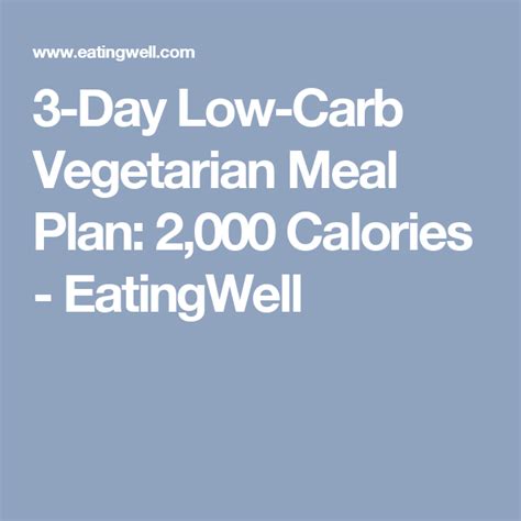 3 Day Low Carb Vegetarian Meal Plan 2000 Calories Dairy Free Diet