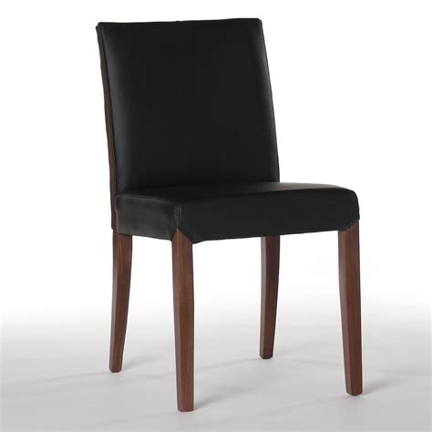Real Leather Dining Chair In Black
