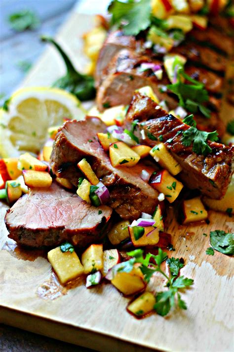 Here are a few of our favorite side dishes to serve with it Bourbon Peach Pork Tenderloin + Fresh Peach Salsa | Recipe ...