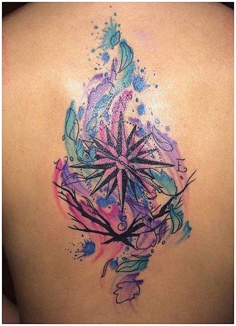 Womenstattoo Womenstattooideas Beautiful And Colorful Compass Tattoo