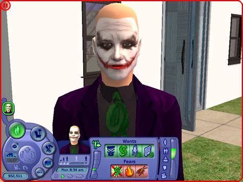 Mod The Sims The Dark Knight The Joker Face Paint And Hair