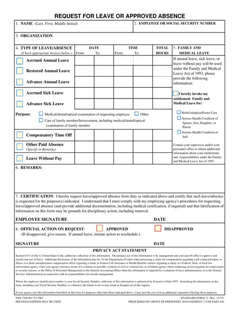 Opm 71 Leave Form Pdf Complete With Ease Airslate Signnow