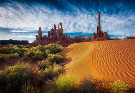 Dunes Arizona Shrubs Rock Clouds Erosion Nature Nature Landscape
