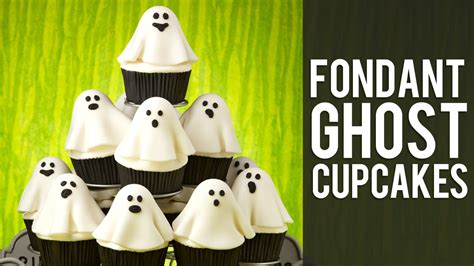 How To Make Fondant Ghost Cupcakes Halloween Cupcakes Youtube