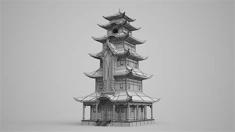 3d Pagoda Tower Ancient Turbosquid 1627186