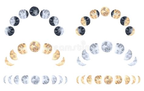 Watercolor Lunar Eclipse Isolated On White Background Modern Space