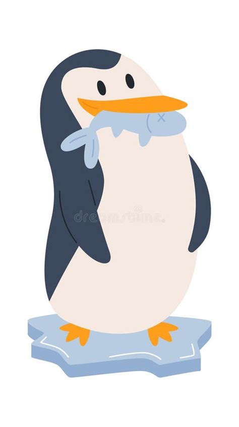 Penguin Eating Fish Clipart Background