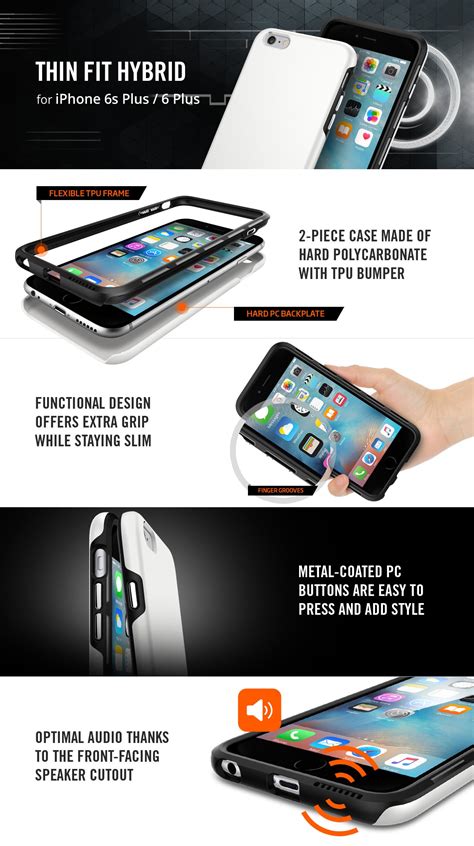 Iphone 6s Plus Case Thin Fit Hybrid Spigen Inc