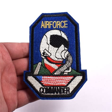 2018 1 Piece Airforce Commander Iron On Patch Motif Applique Heraldic