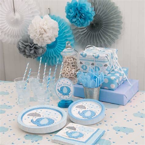 Unique baby shower decorations from independent artists. Blue Elephants Baby Shower Supplies - Walmart.com