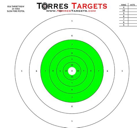B16 Style Shooting Bullseye Paper Shooting Target Green By Torres Targets