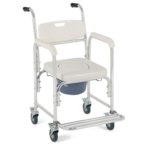 Giantex Medical Transport Toilet Commode Wheelchair Bedside