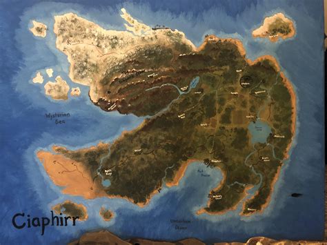 Hand Painted Regional Map I Made For My Dnd Home Brew Campaign Cant