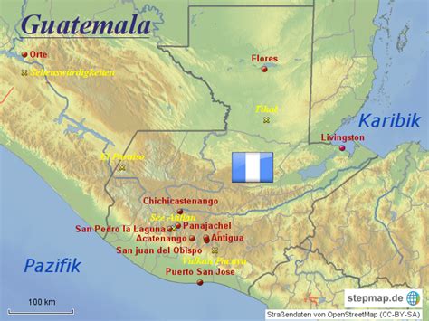 Mt kilimanjaro is the highest peak of the continent and sahara desert is the world's largest desert. StepMap - Guatemala - Landkarte für Südamerika