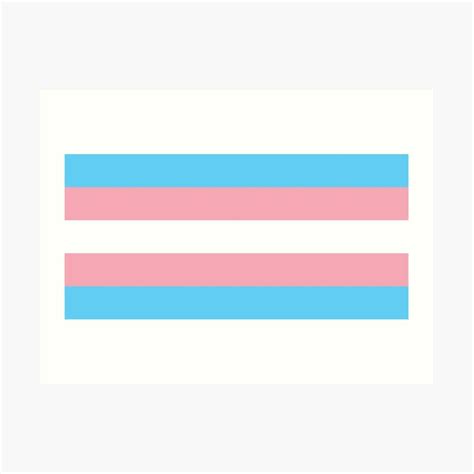 Trans Pride Flag Stripe On White Art Print By Printstopstudio Trans