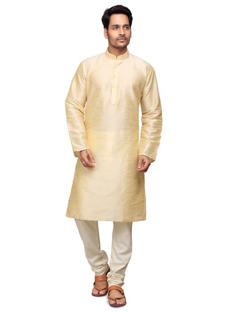 Buy Golden Silk Kurta With Churidar Pyjama For Men By Trustedsnap Online ₹1299 From Shopclues