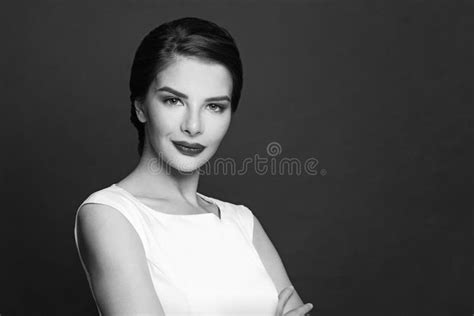 Elegant Beautiful Sensual Woman Retro Black And White Portrait Stock Image Image Of People