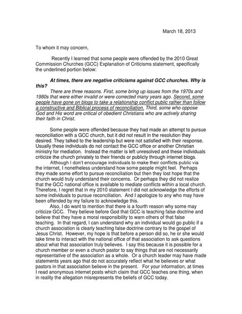 2013 Reconciliation Letter Gcc By Aaron Wall Issuu