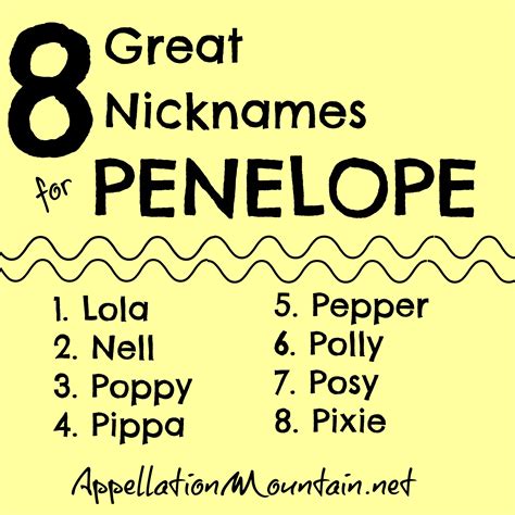 Eight Unexpected Nicknames For Penelope Appellation Mountain