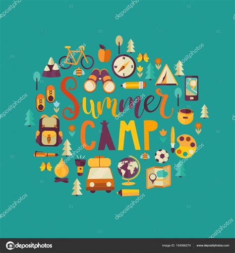 Summer Camp Poster — Stock Vector © Tandav 154066274