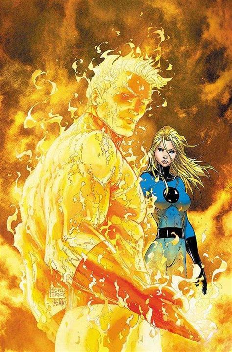 Human Torch Invisible Woman Fantastic Four Vol By Michael Turner Peter Steigerwald