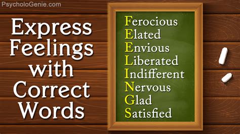 Everything you need to know about the word express as related to scrabble, wwf and other word games. List of Words to Express Feelings - Psychologenie