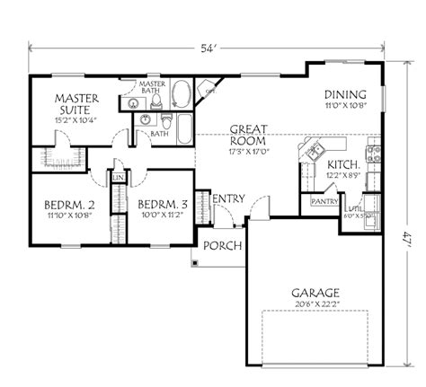 Our 3 bedroom, 2 bath house plans will meet your desire to respect your construction budget. open concept 3 bedroom house plan small house one story - Google Search in 2019 | Garage house ...