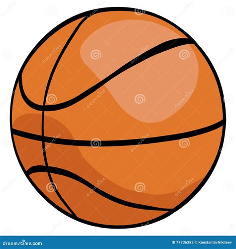 Vector Single Cartoon Basketball Ball Stock Illustration Illustration