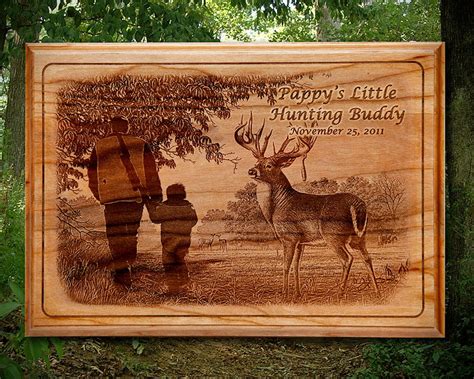 Laser Engraved Picture Plaque On Solid Wood