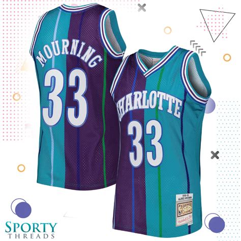 Mens Alonzo Mourning Teal Teal Charlotte Hornets Classics 1992 93