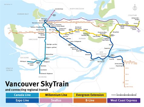 Vancouver Skytrain Map Millenium Line Train Maps