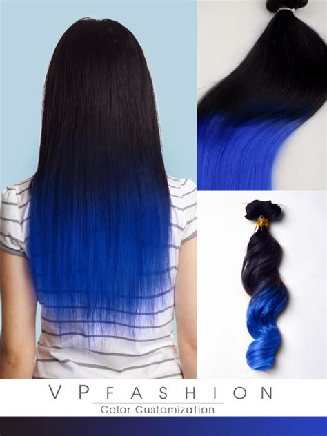 Just keep in mind you never want to lighten your hair extensions! dark blue dip dye human hair extensions for black hair ...