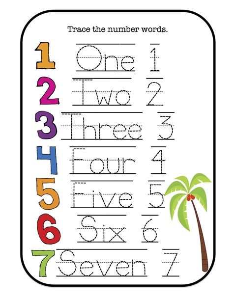 Trace Numbers 1-10 Worksheet