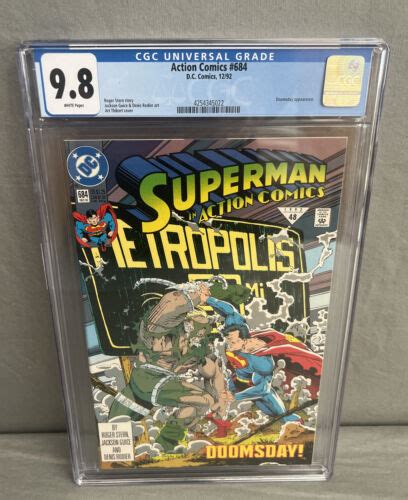 Action Comics 684 Cgc 98 White Pages Early Doomsday Appearance 1st