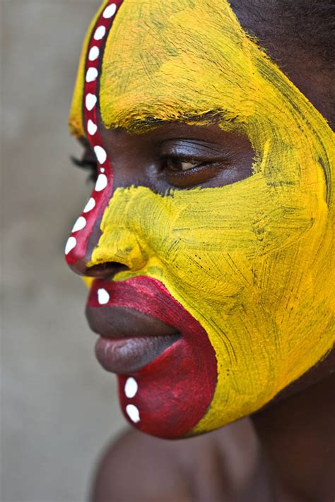 Yellow Painted Face - African People