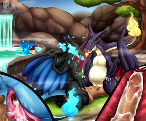 rule 34 ambiguous gender anus black scales blue scales cervix charizard close up closed eyes