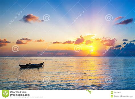 Sunrise Over Ocean Stock Photo Image Of Color Dark 56511870